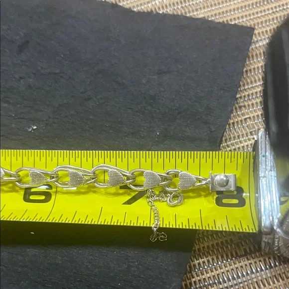 Sterling Silver Heart Link Bracelet vintage charm bracelet - Picture 5 of 5